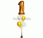 No 1 Gold W 6 Latex Balloons